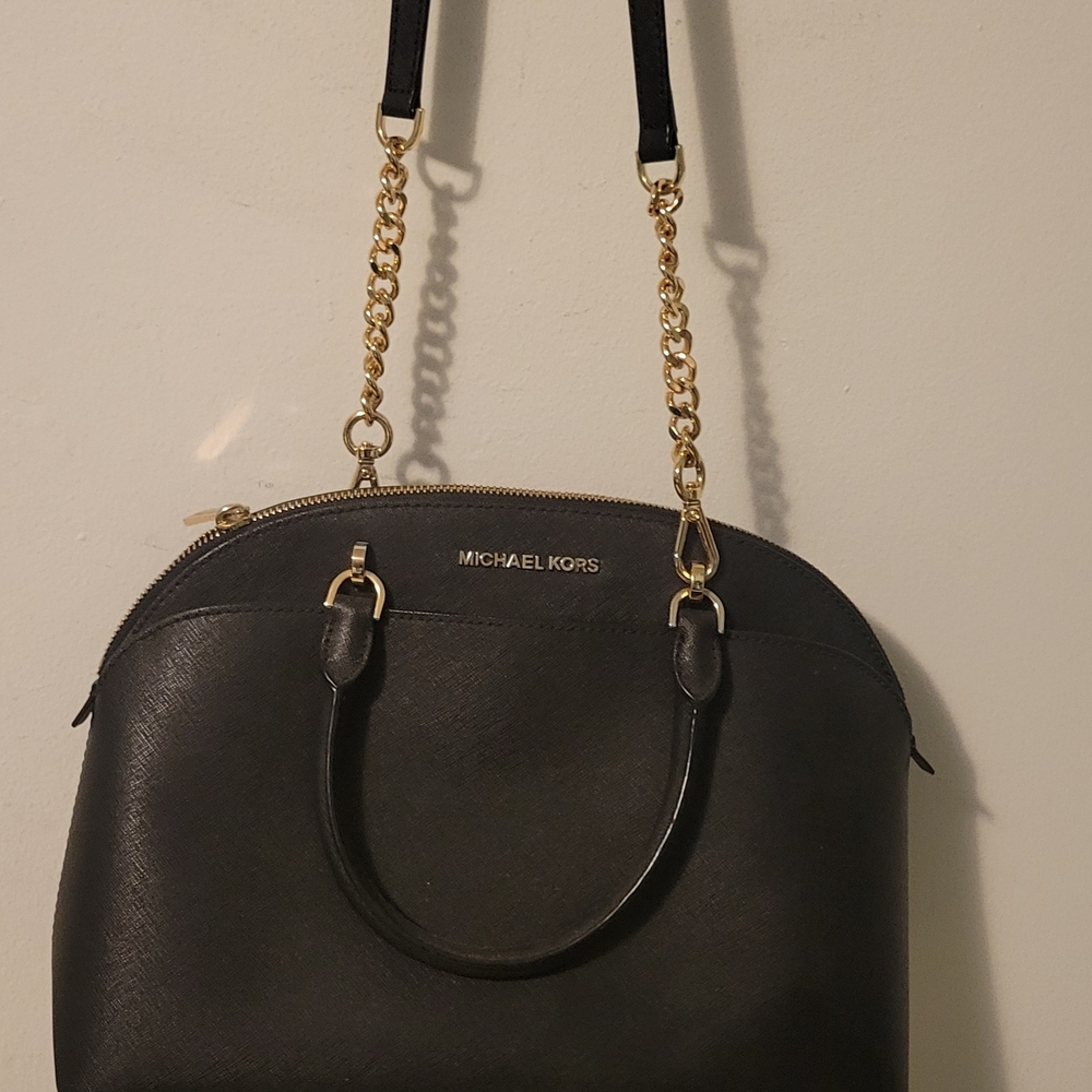 Michael Kors Black Leather Shoulder Bag